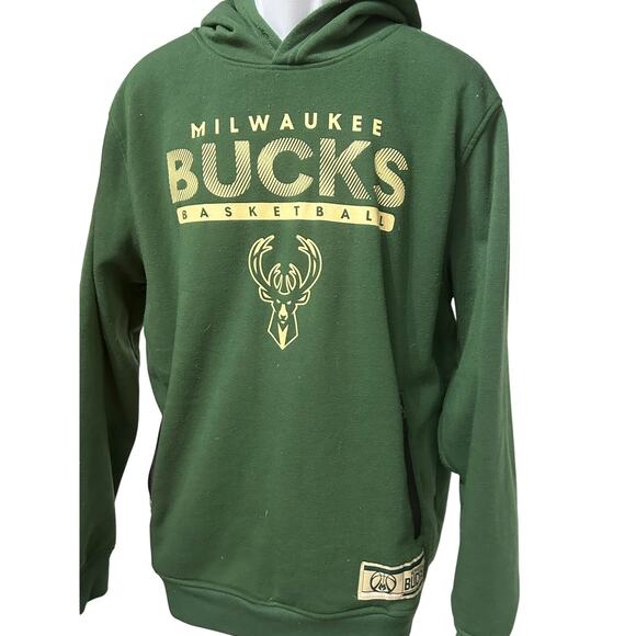 Milwaukee Bucks Hoodie NBA Green Pullover Sweatshirt Men’s Medium - Picture 2 of 3